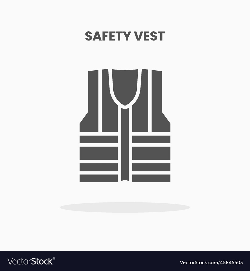 Safety Vest Glyph Icon Royalty Free Vector Image