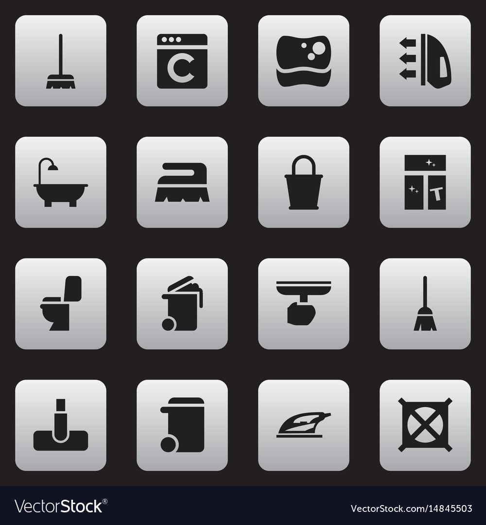 Set of 16 editable dry-cleaning icons includes