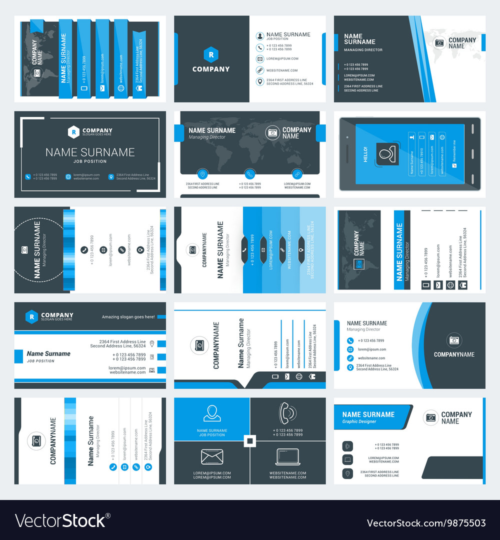 Set of modern creative business card templates