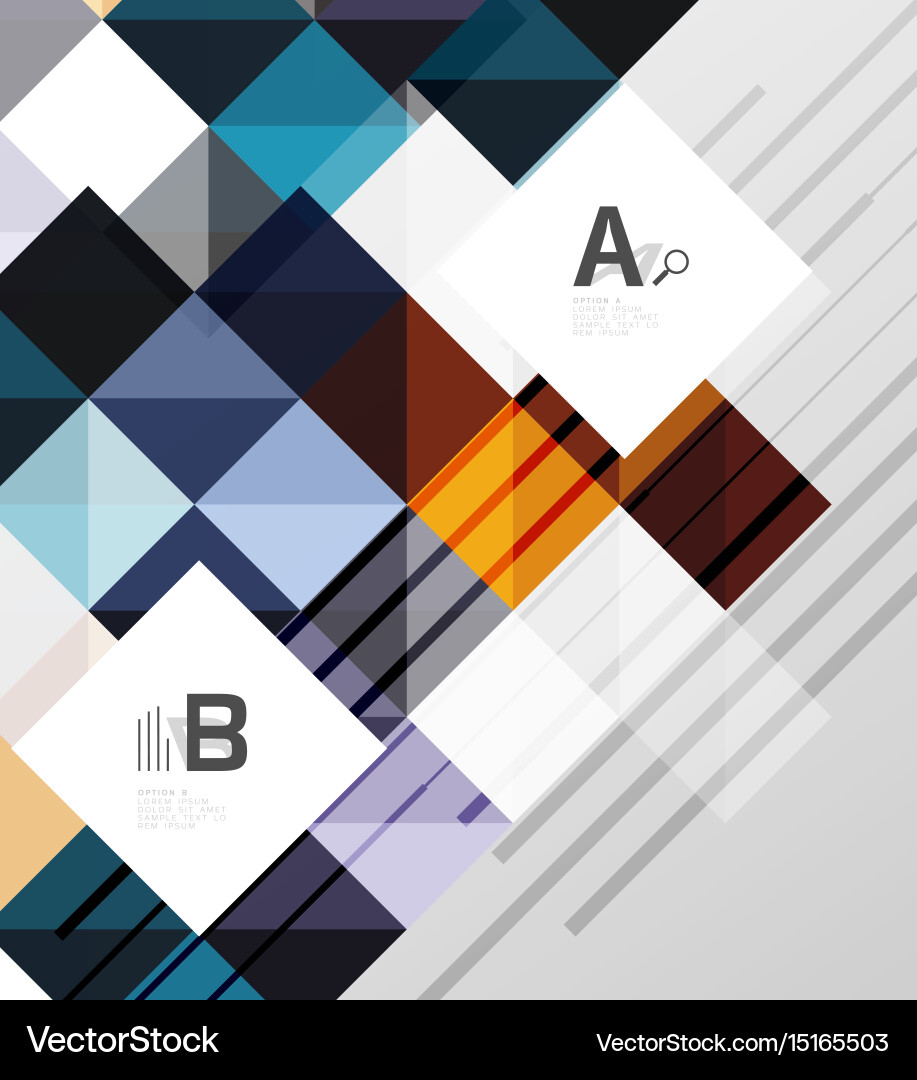 Square elements on gray abstract background Vector Image
