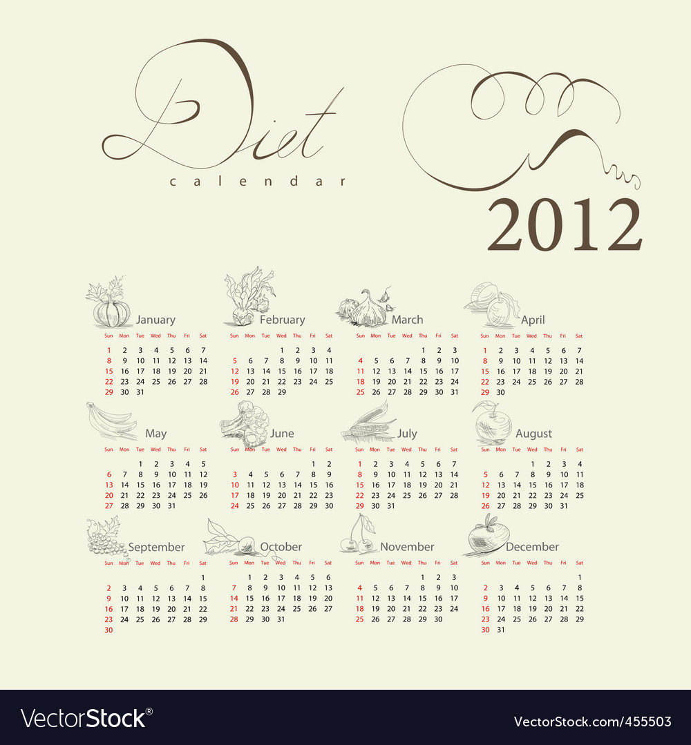 Template for calendar 2012