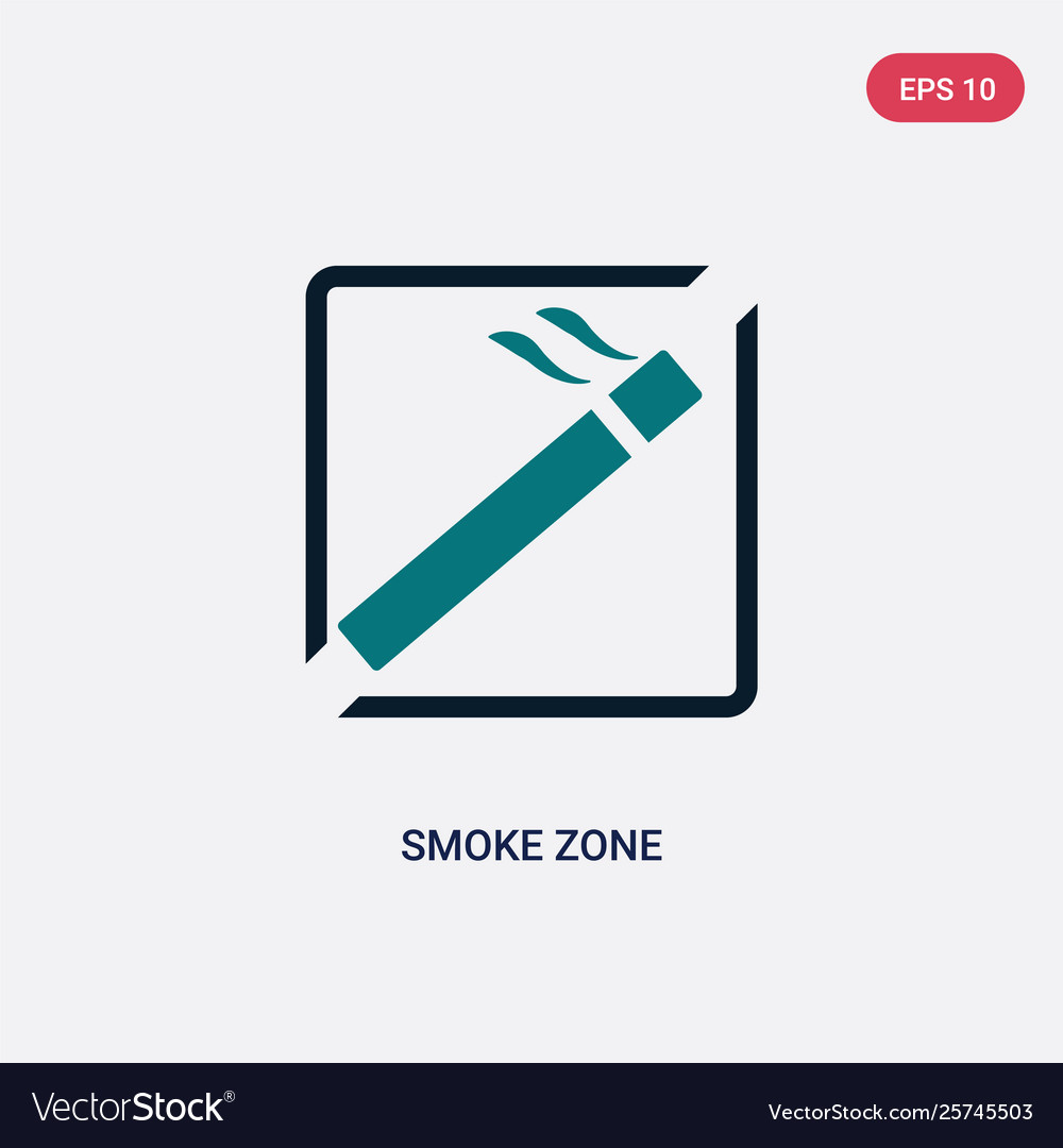 Two color smoke zone icon from maps and flags vector image Two color smoke zone icon from maps and flags