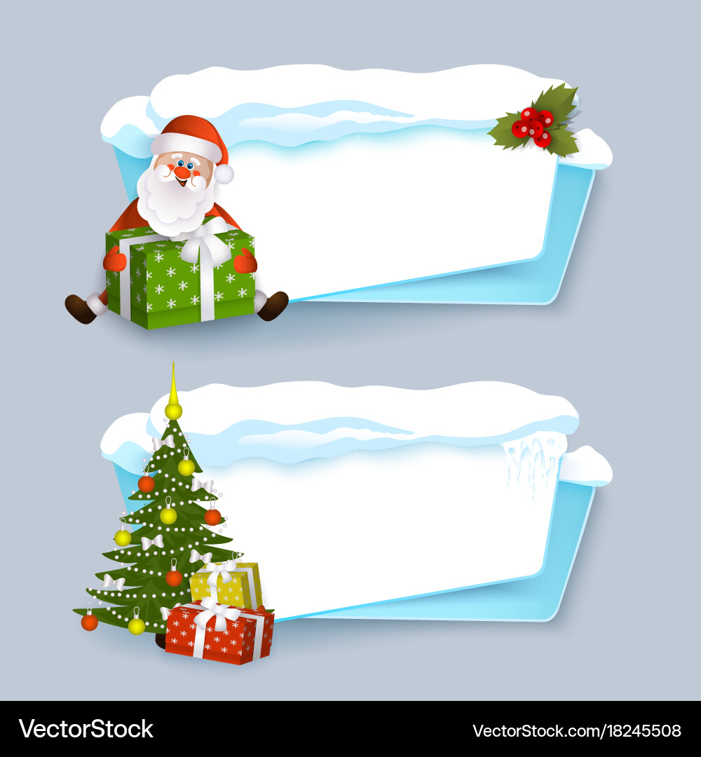Cartoon Realistic Winter Banner Set Royalty Free Vector