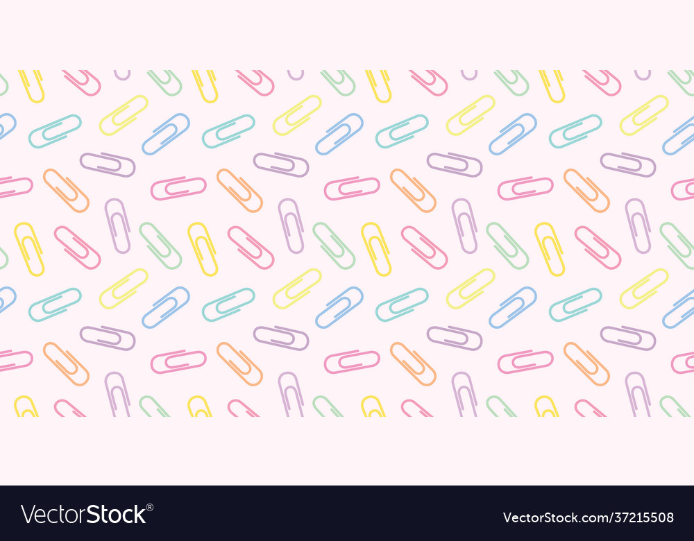 Colorful paper clips seamless repeat pattern