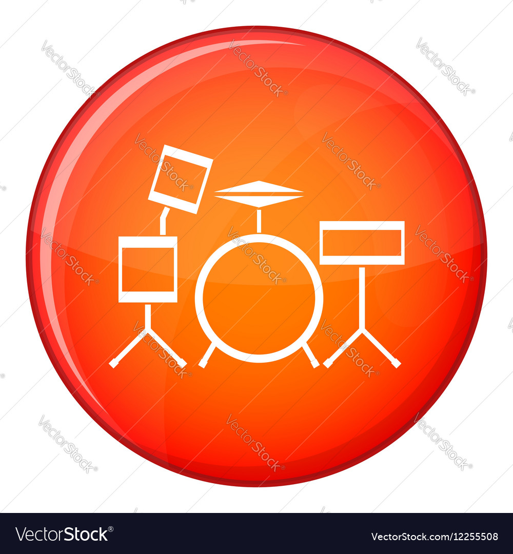 Drum kit icon flat style Royalty Free Vector Image