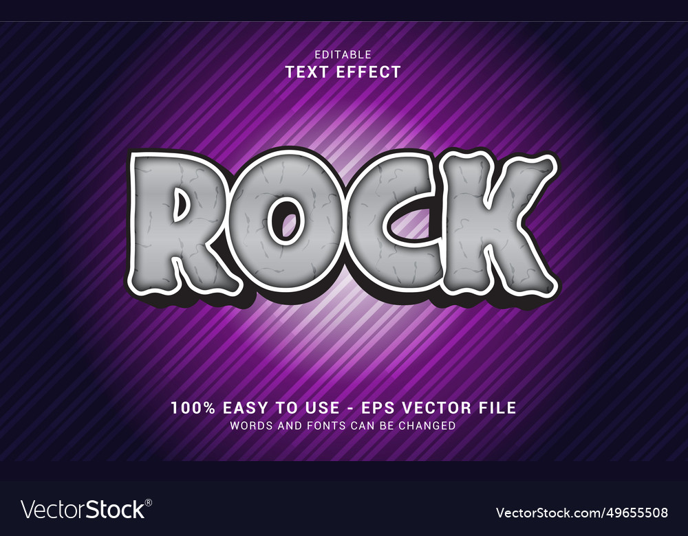 Editable text effect rock style
