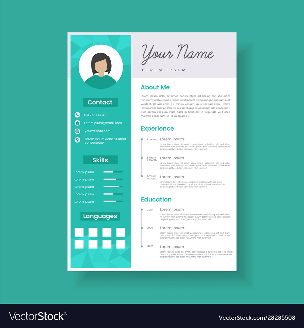 Feminine resume template design