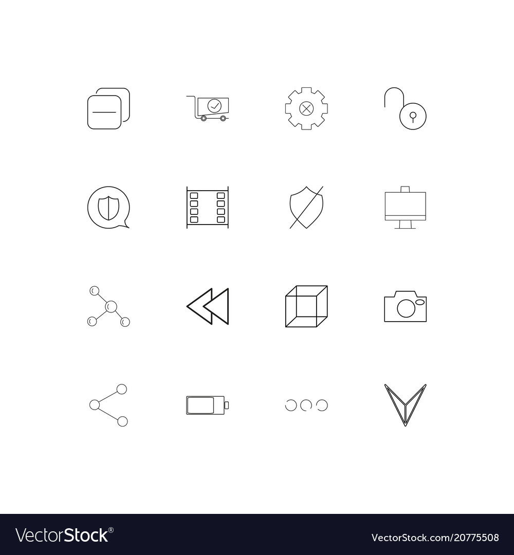 Interface linear thin icons set outlined simple