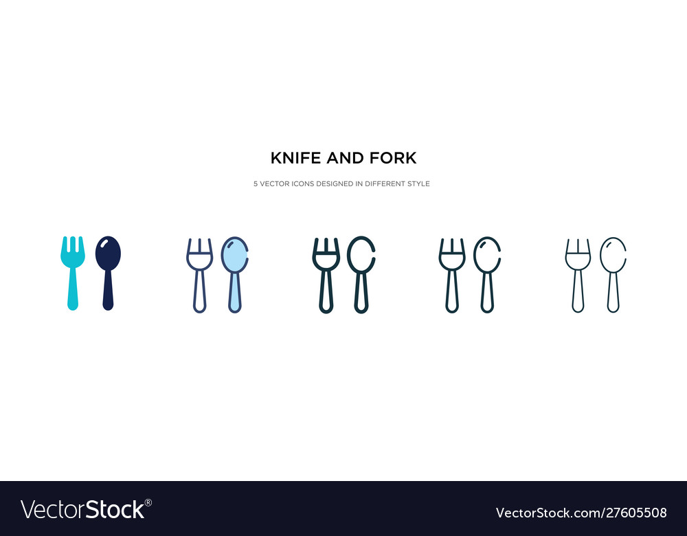 Knife and fork icon in different style two