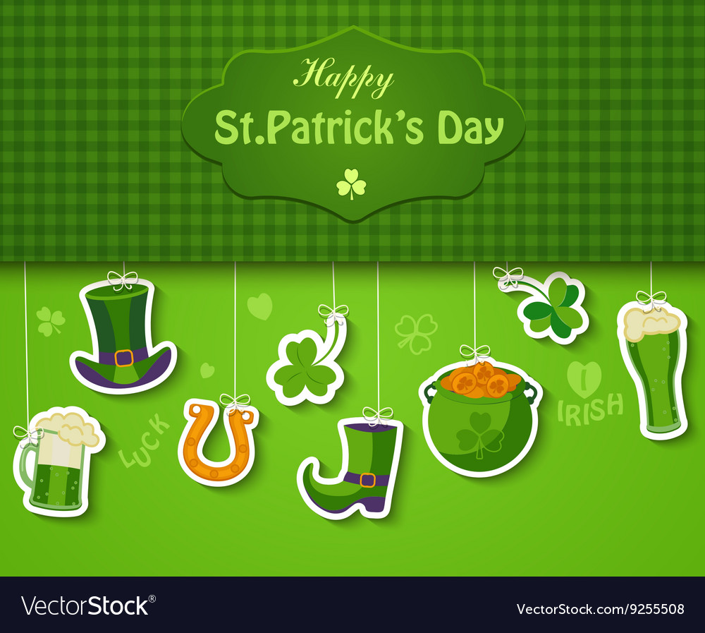 Poster banner or background for happy st patricks Vector Image