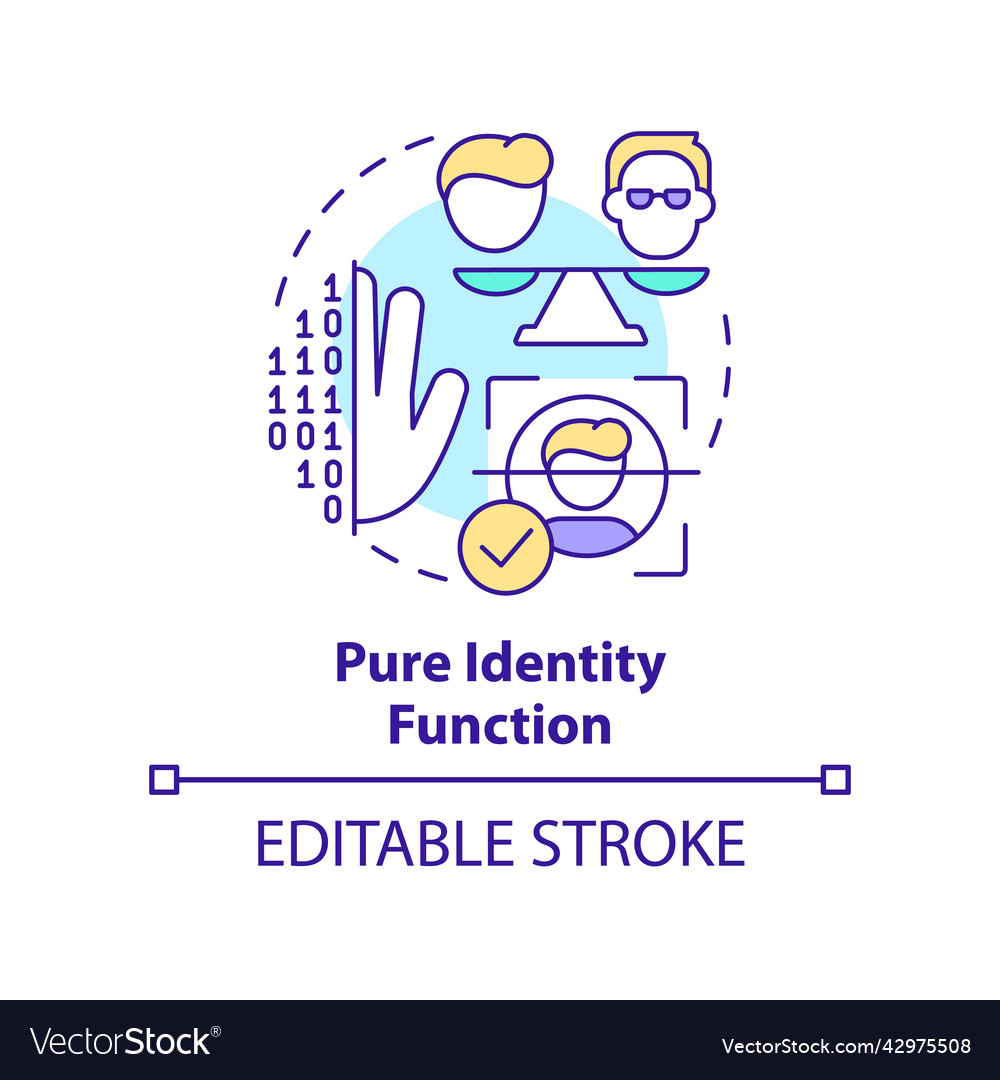 Pure identity function concept icon vector image Pure identity function concept icon