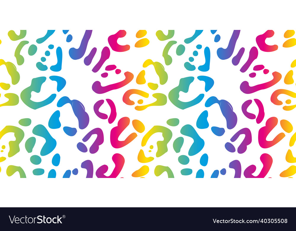 Rainbow leopard seamless pattern vector image Rainbow leopard seamless pattern