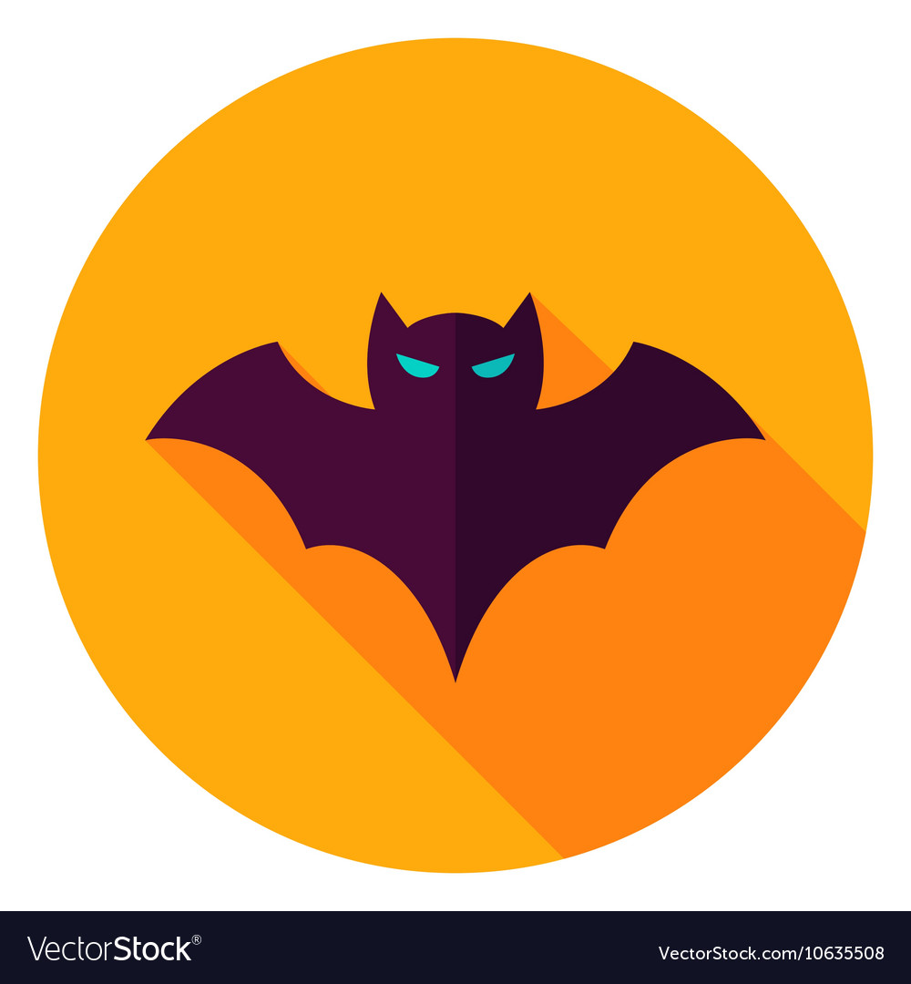 Scary bat circle icon Royalty Free Vector Image