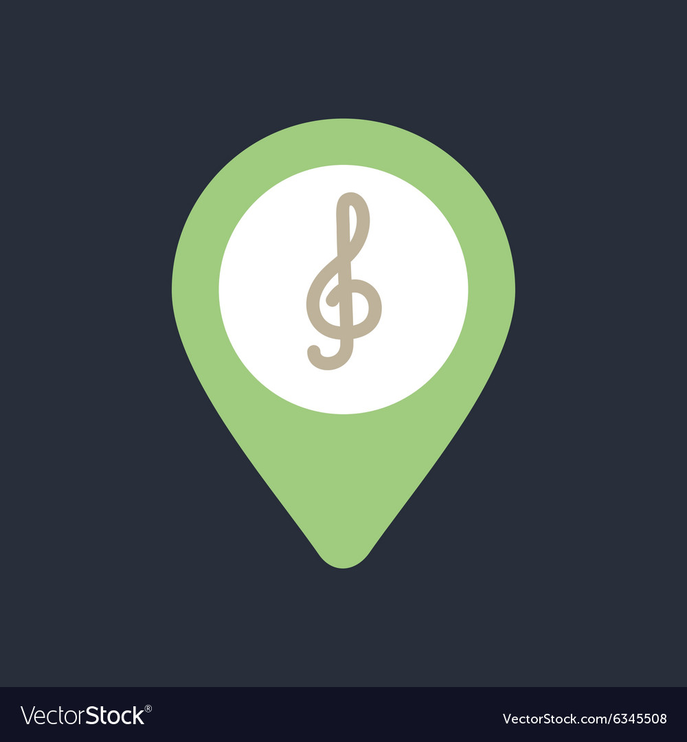 Treble clef pin map icon pointer markers
