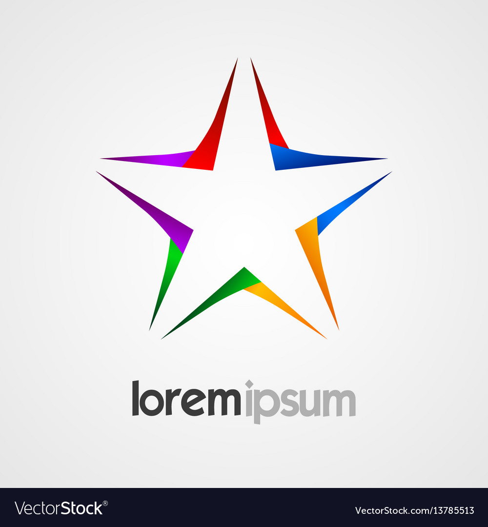 Abstract rainbow star design element Royalty Free Vector