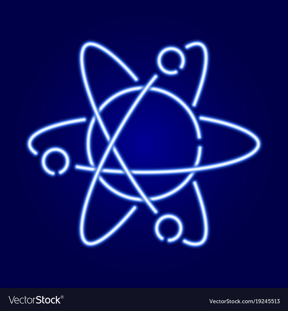 Atom icon with orbits the nucleus and electrons