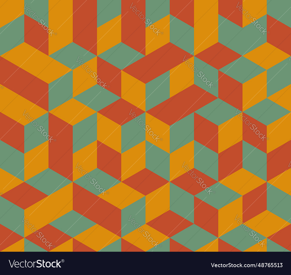 Background geometric pattern cube shape red vector image Background geometric pattern cube shape red