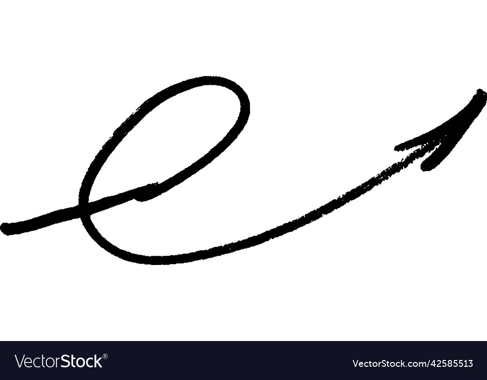 Brushstroke arrow smooth two loop up hand drawn