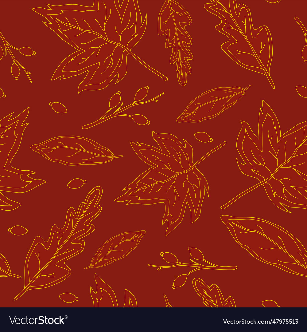 Creative autumn seamless pattern with simple vector image Creative autumn seamless pattern with simple
