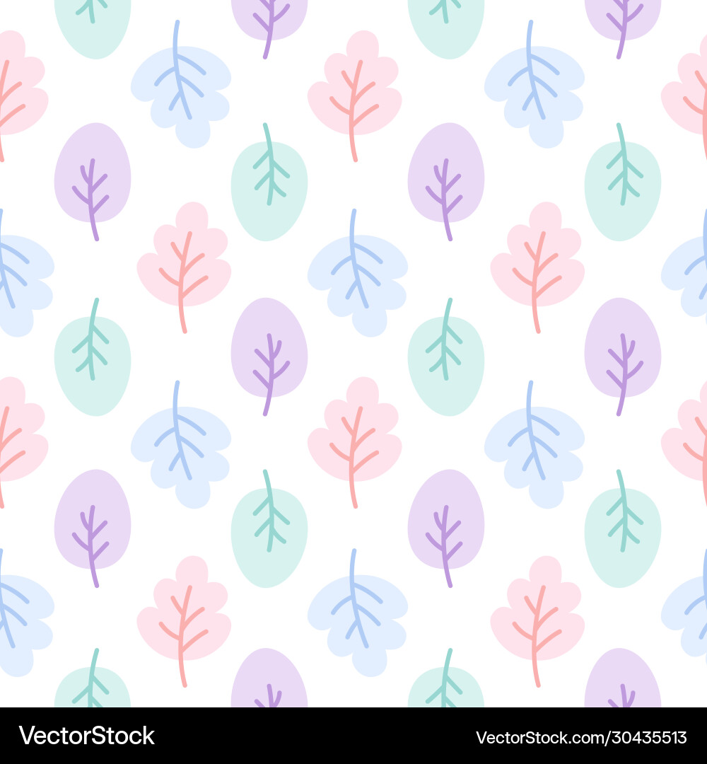 Cute pastel leaf seamless pattern background Vector Image