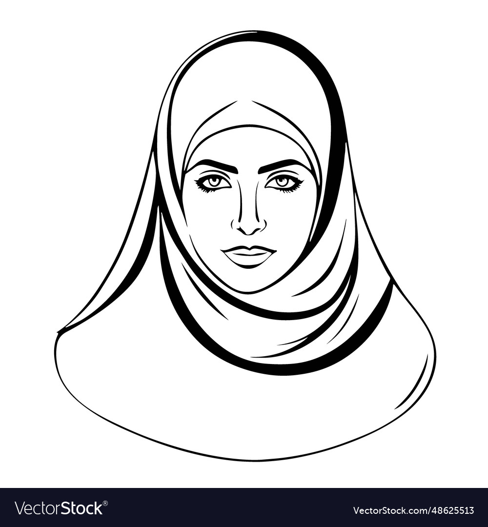 Extraordinary lovely art muslim woman logo Vector Image