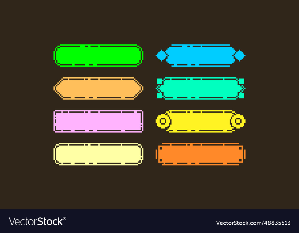 Frames in pixel art retro platformer style