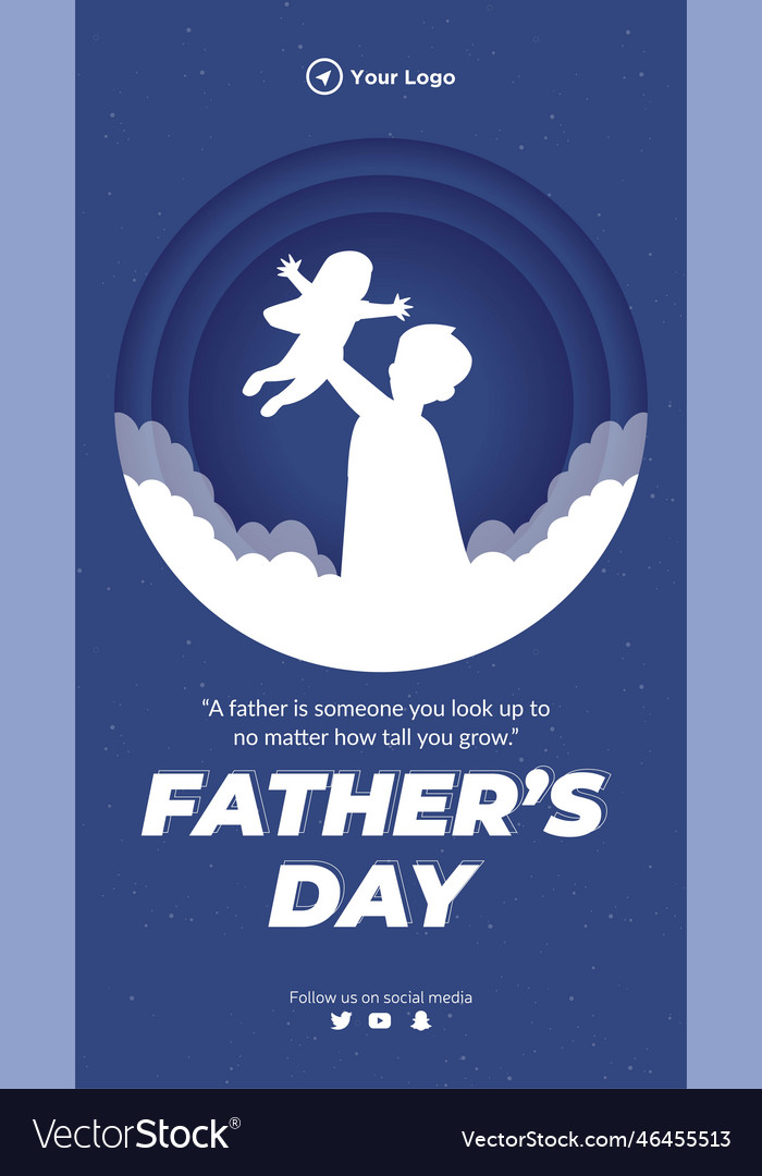 Happy fathers day portrait template design Vector Image Happy fathers day portrait template design Vector Image