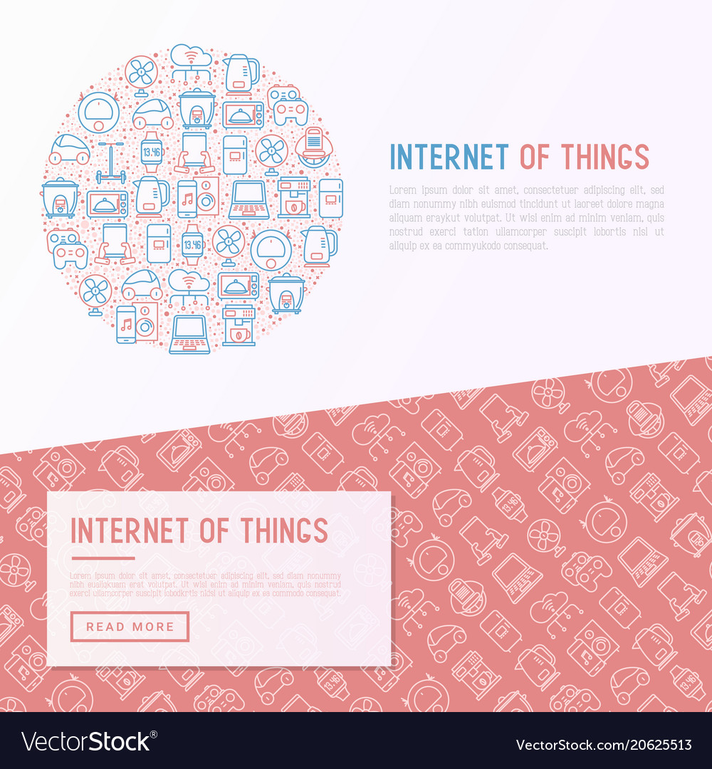 Internet of things concept in circle vector image Internet of things concept in circle