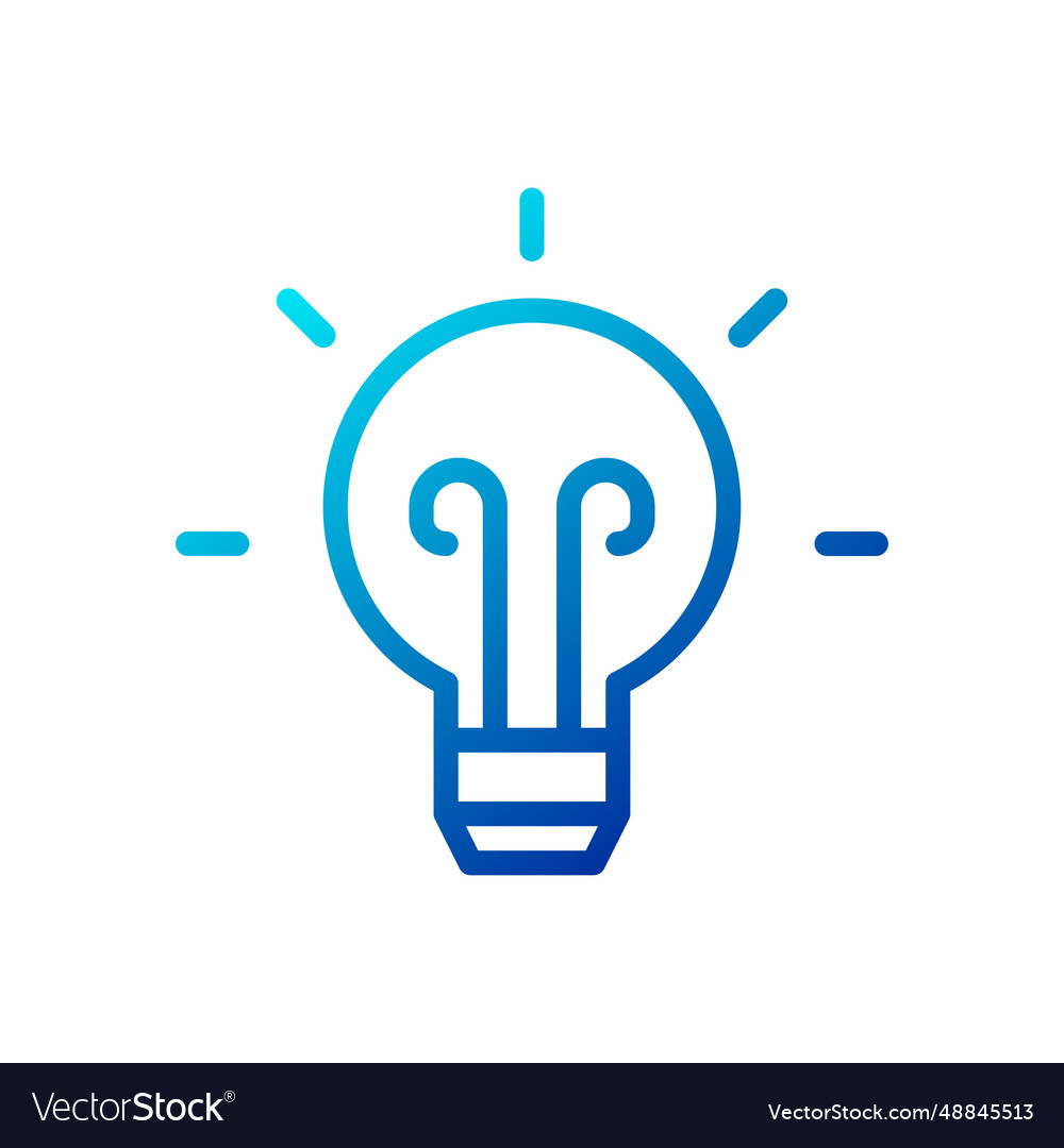 Lamp idea icon gradient blue business symbol