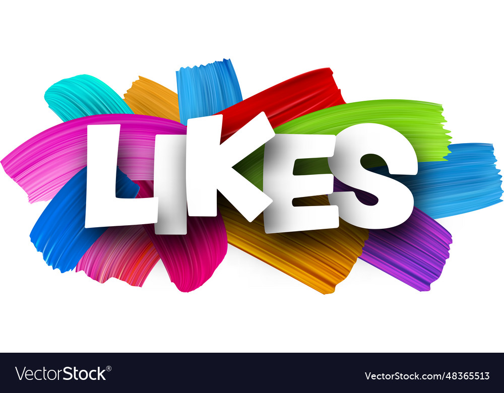 Likes paper word sign with colorful spectrum