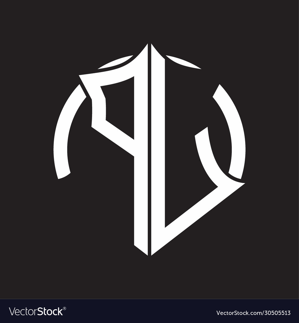 Pl logo monogram with emblem and circle rounded