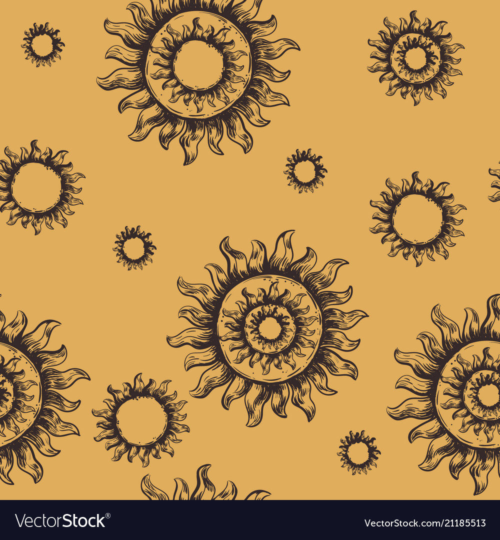 Seamless pattern sun the symbol