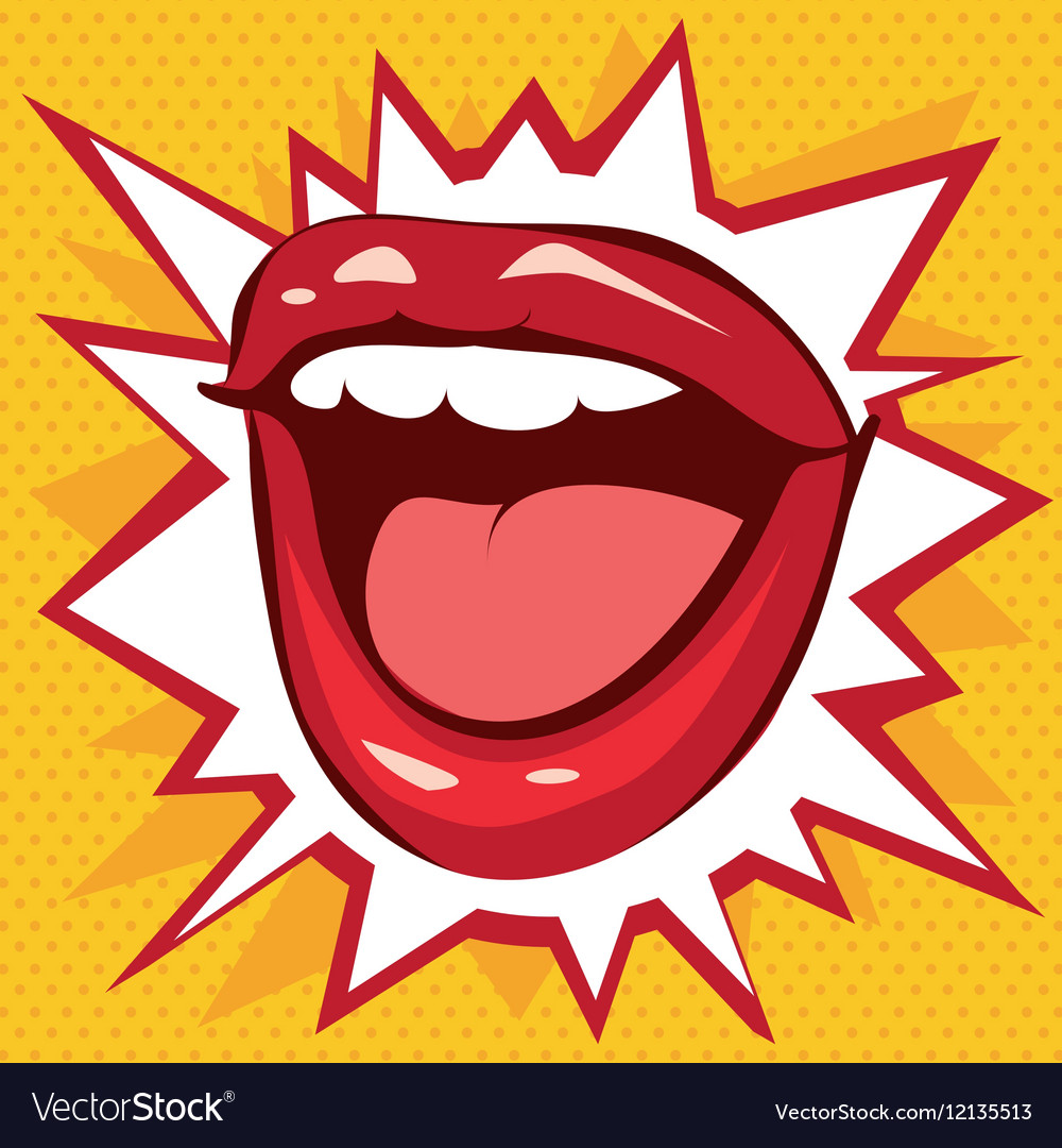 Smile red lips on a background stars Royalty Free Vector