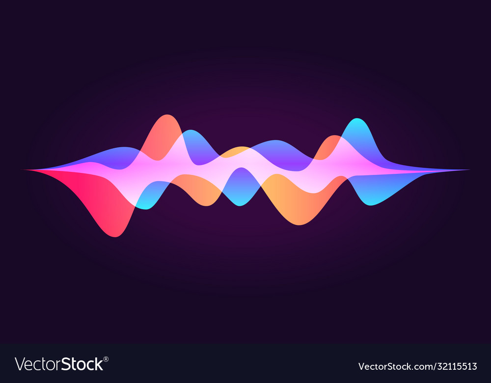 Sound wave abstract colored equalizer personal Vector Image