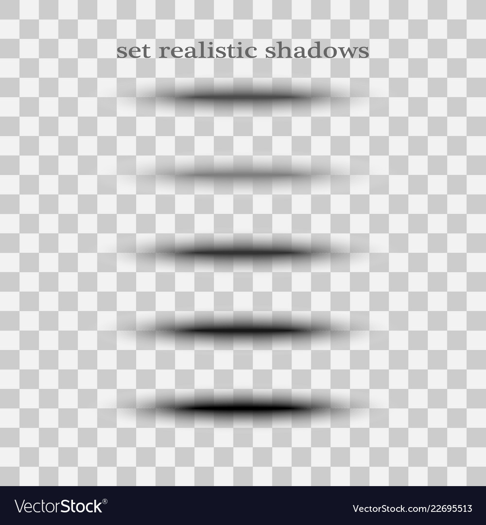 Transparent realistic paper shadow effect set web vector image Transparent realistic paper shadow effect set web