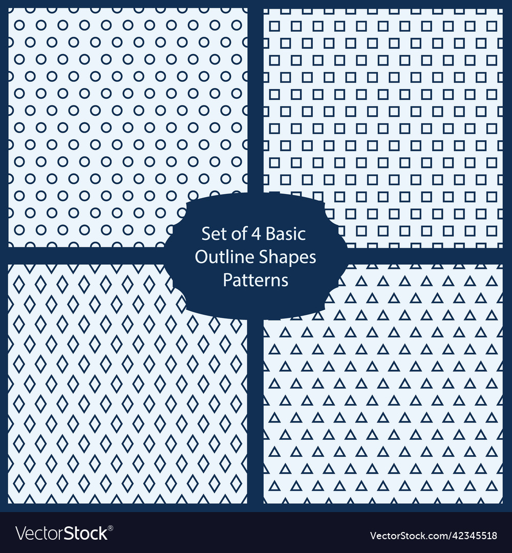 Basic shapes outlines seamless pattern Royalty Free Vector