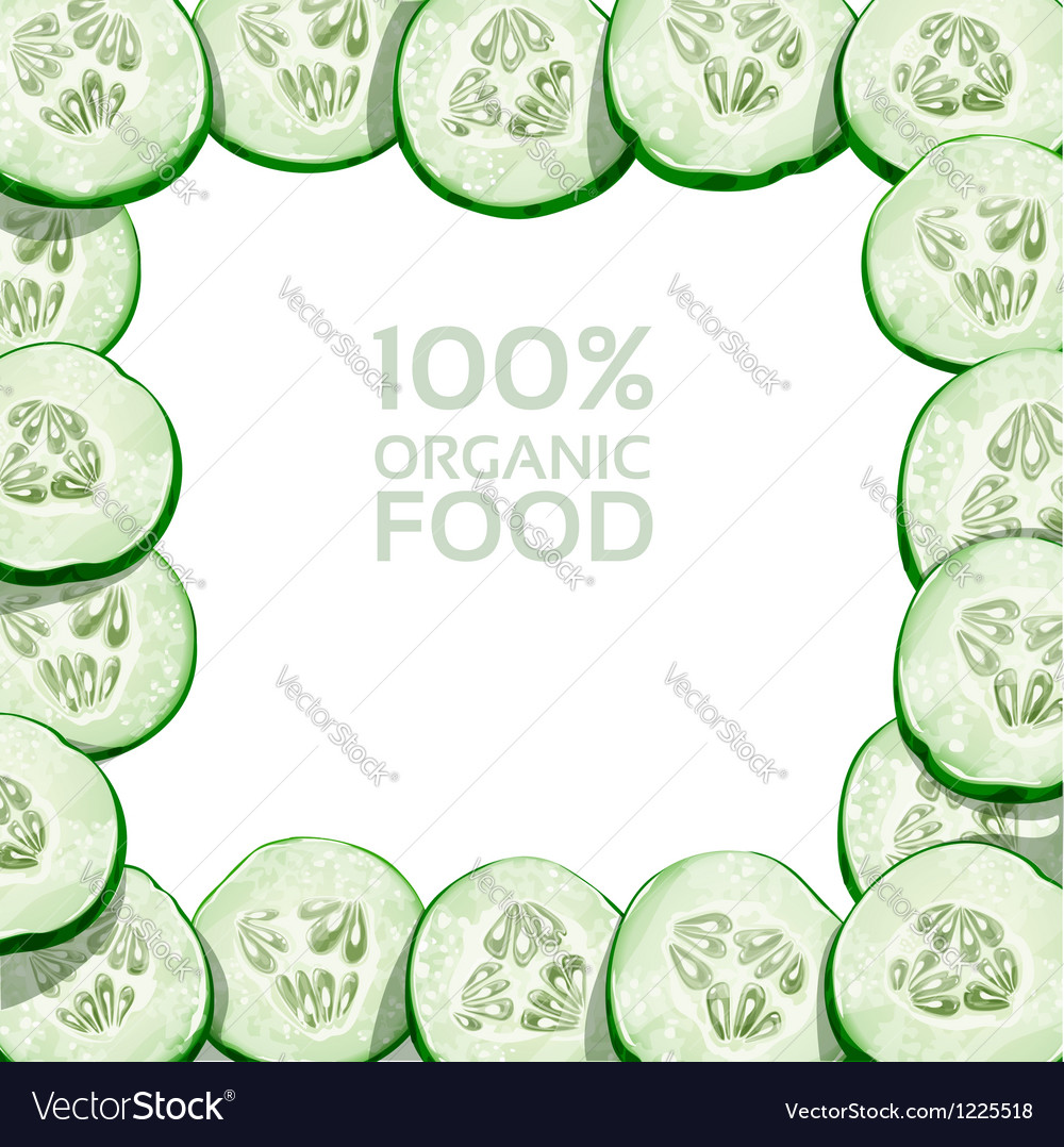 Beautiful frame from slices of fresh cucumber