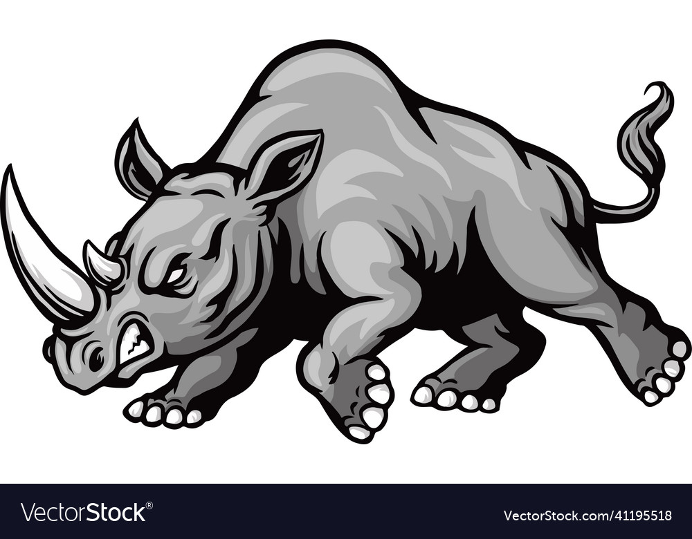 Cartoon wütend rhino mascot design