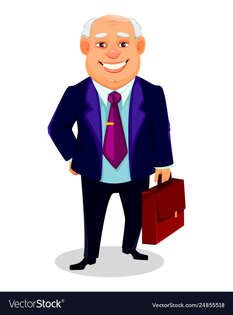 Cheerful fat business man cartoon character Vector Image Cheerful fat business man cartoon character Vector Image