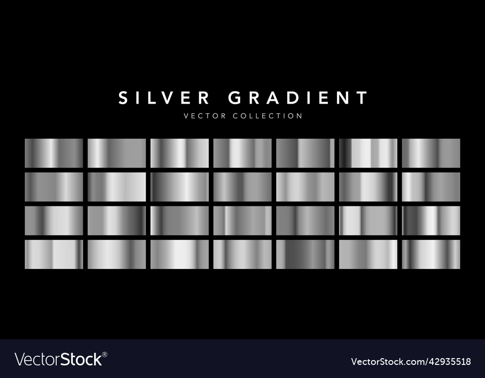 Collection of silver foil texture background Vector Image