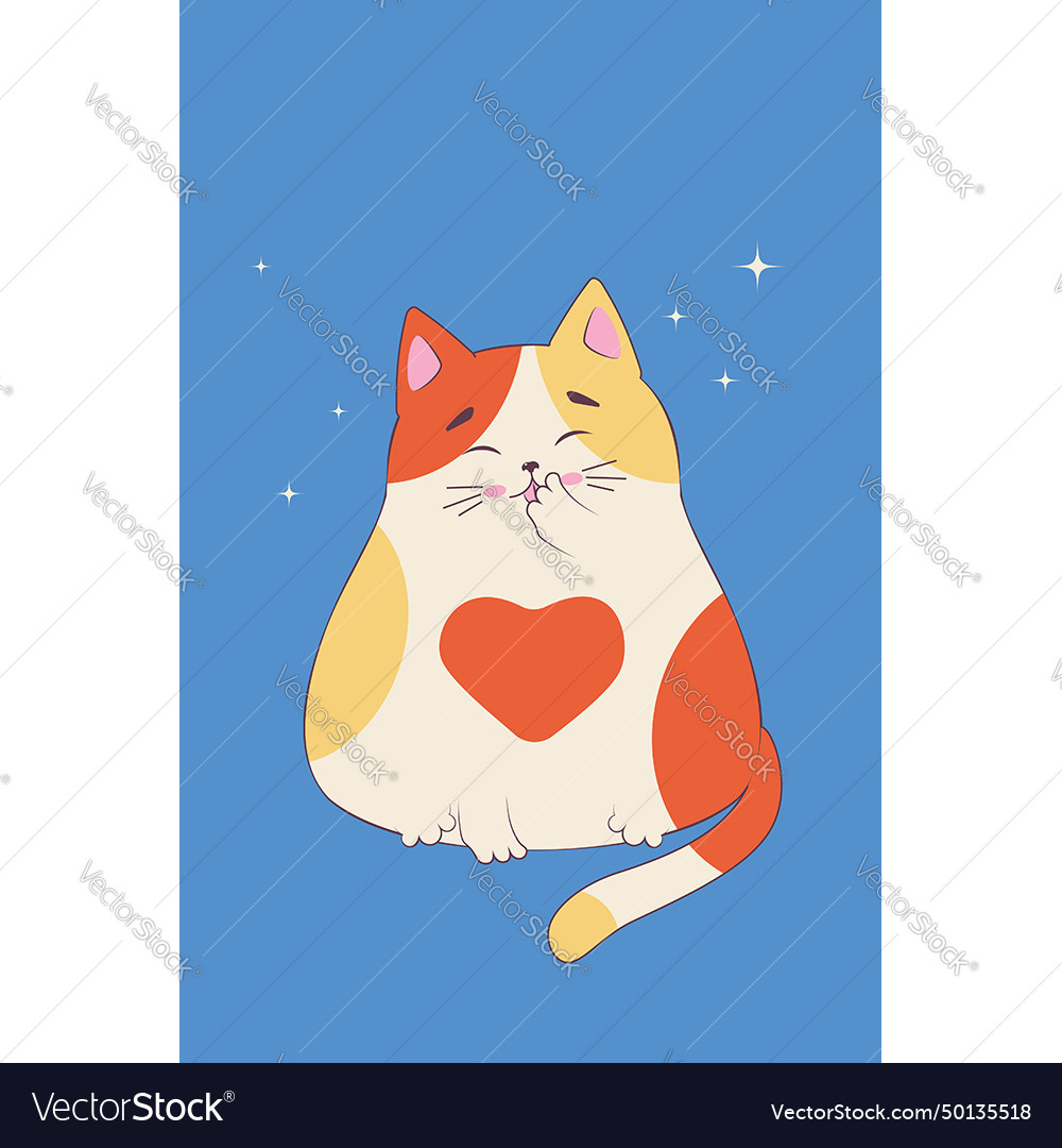 Fat funny cat Royalty Free Vector Image - VectorStock