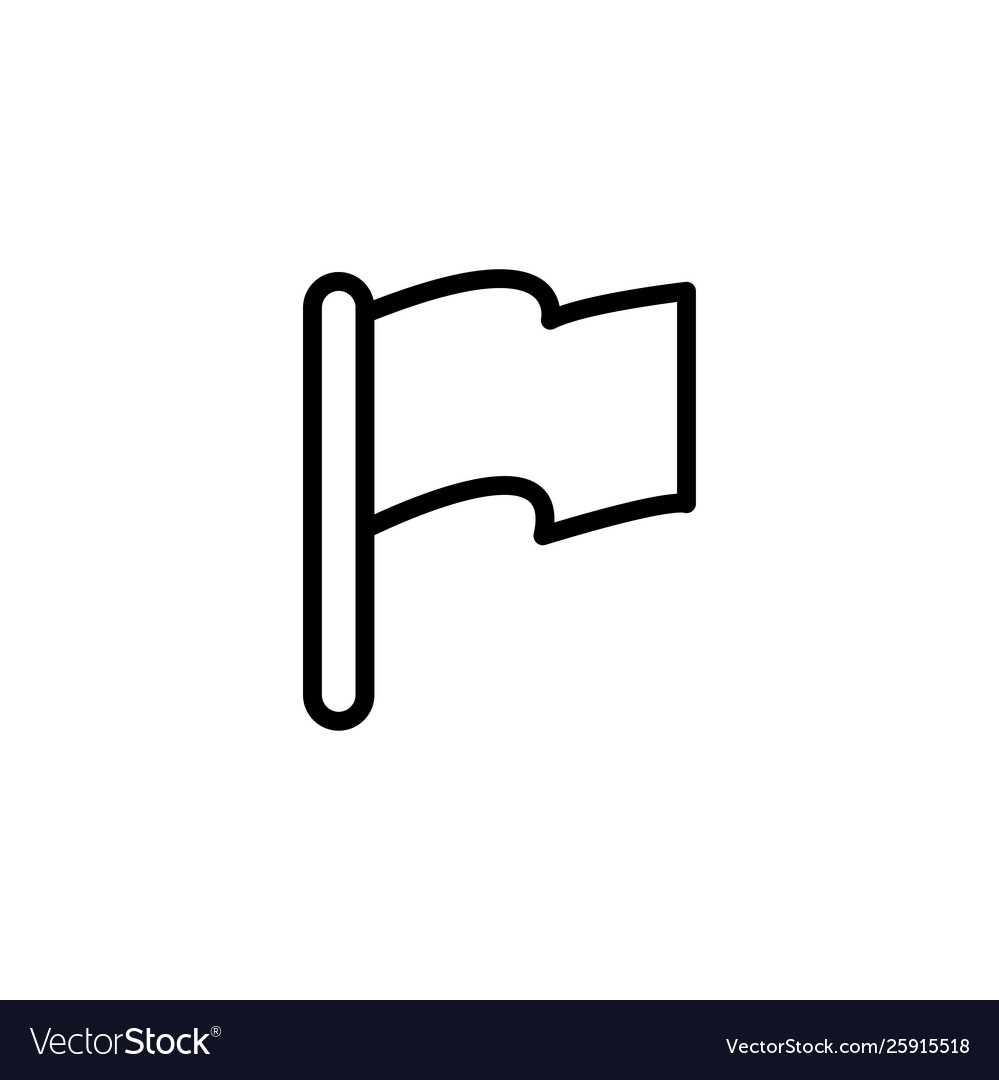 Flag line icon in flat style for app ui websites vector image Flag line icon in flat style for app ui websites