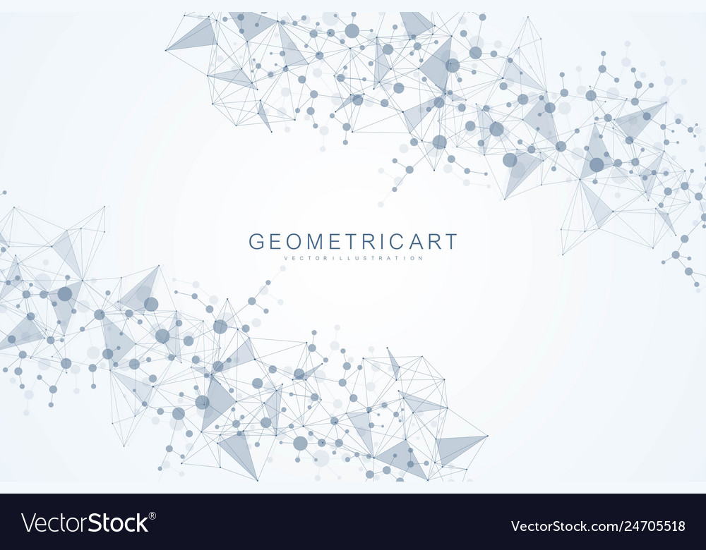 Geometric abstract background with connected line vector image Geometric abstract background with connected line