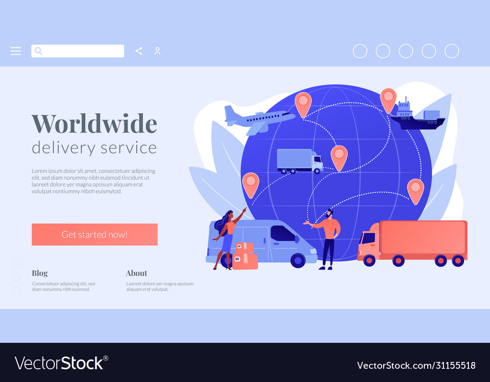 Global transportation system concept landing page