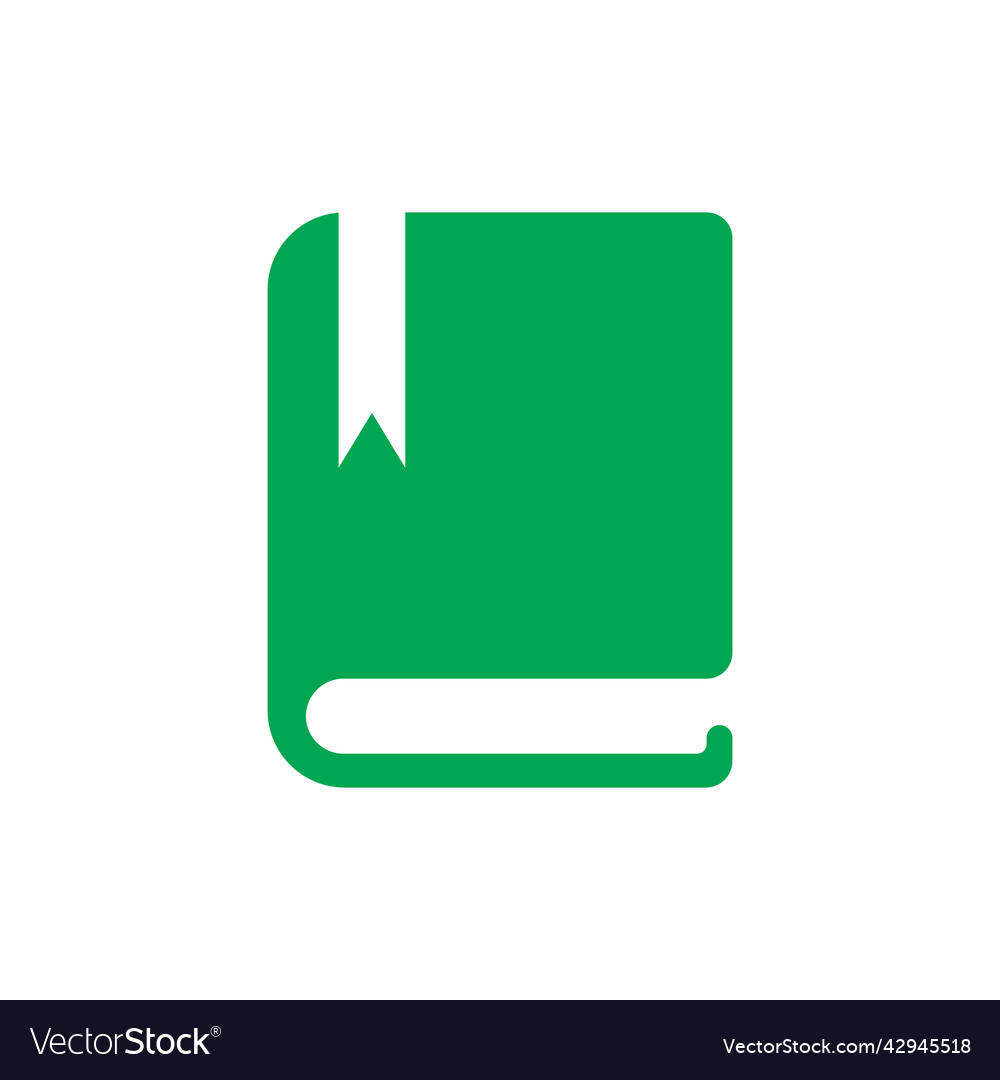 Green book or diary solid icon