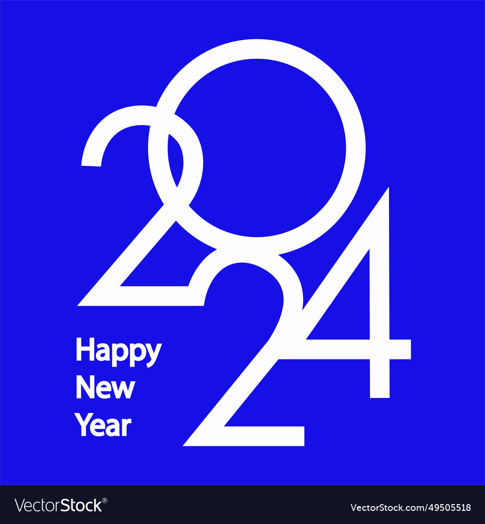 Happy new year 2024 flat icon colorful logo