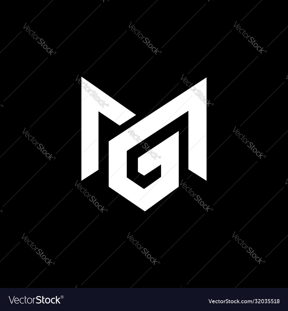 Mg letter logo design initial letters Royalty Free Vector