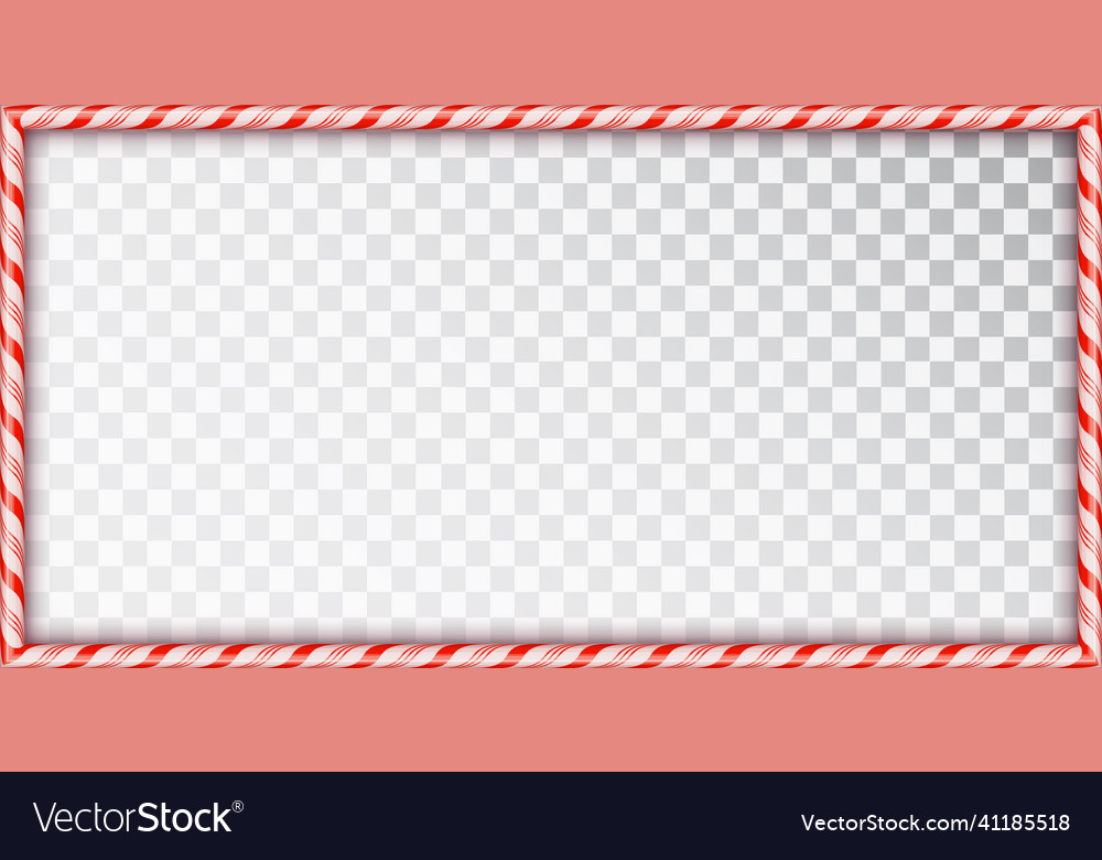 Rectangle frame made of candy canes blank