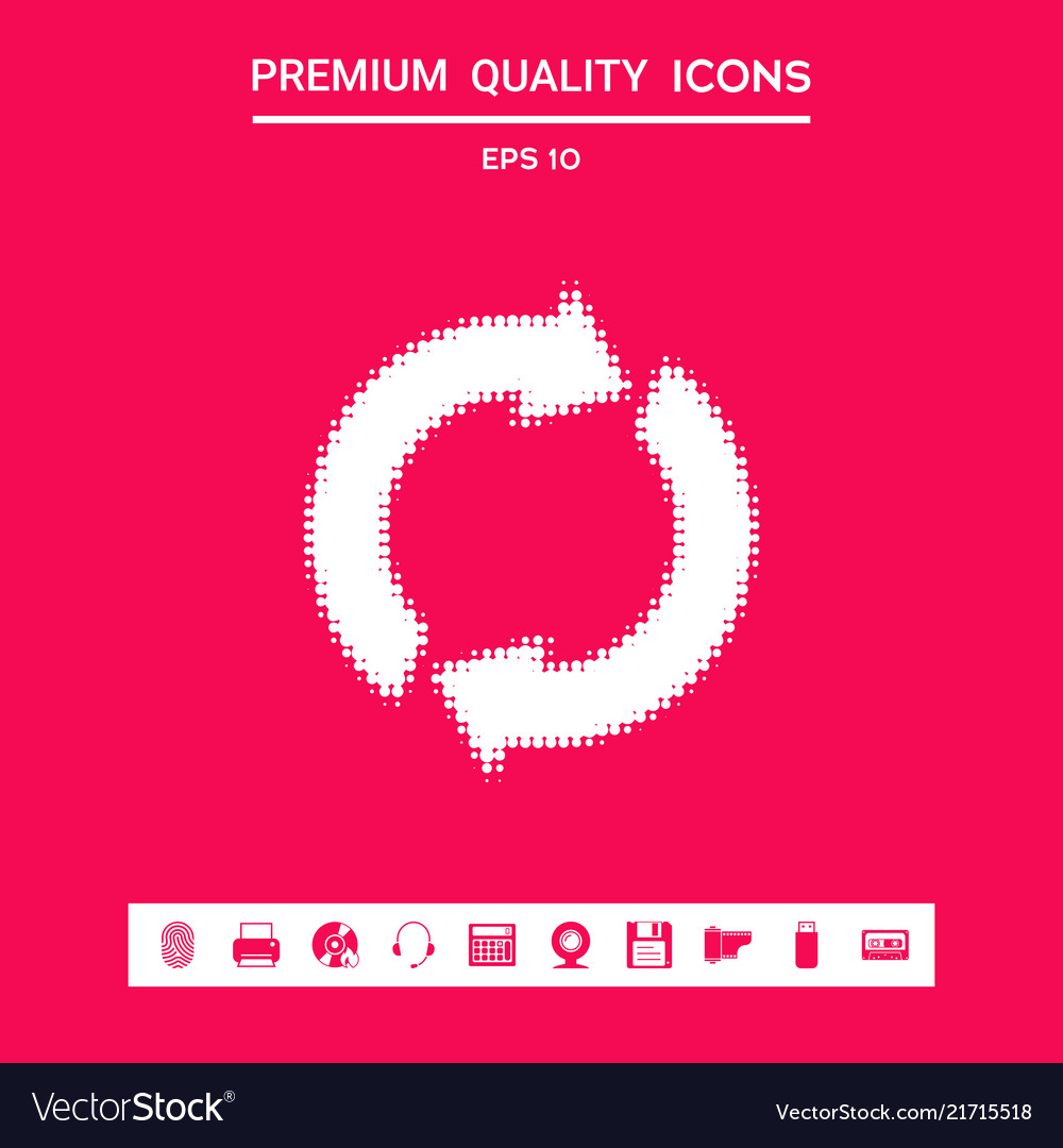 Reset button reload arrows - halftone logo