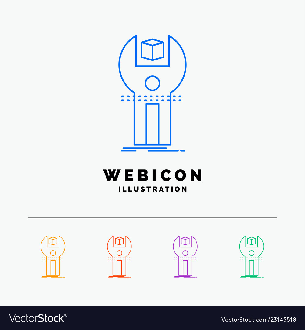 Sdk app development kit programming 5 color line vector image Sdk app development kit programming 5 color line